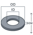 異方性フェライト磁石大型リング型の寸法