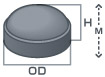 異方性フェライト磁石丸型(R付タイプ)の寸法
