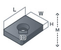 異方性フェライト磁石角型（穴付）の寸法