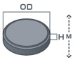 等方性フェライト磁石丸型の寸法