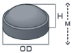等方性フェライト磁石丸型(R付)の寸法