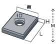 等方性フェライト磁石角型（穴付）の寸法