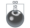 フェライト鏡面磁石ビーズ型（球タイプ）の寸法