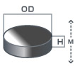 フェライト鏡面磁石丸型の寸法
