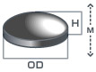 フェライト鏡面磁石丸型(R付タイプ)の寸法