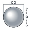 ネオジム磁石ボール(球)型の寸法