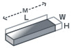 ネオジム磁石バー型(角タイプ)の寸法